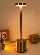 Luminária de Mesa Led Abajur Cabeceira Escrivaninha LED 3 em 1 Recarregável Tipo C Preto Cromado Dourado