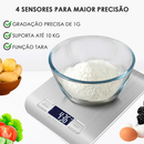 Balança Digital Cozinha Inox Alta Precisão Escala 1g - 1g À 10kg Pilhas Inclusas
