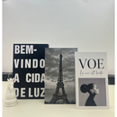 Conjunto de Caixa Livro Decorativa Organizadora Para Joias e Documentos 3pcs Papel
