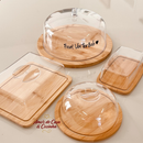 KIT MESA POSTA BAMBU 4 PEÇAS BOLEIRA QUEIJEIRA PORTA FRIOS MANTEIGUEIRA