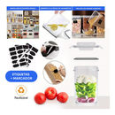 Kit 21 Potes Herméticos Empilháveis Quadrado Resistente Plástico Cozinha Dispensa Alimentos e Bebida