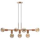 Lustre Pendente Industrial 7 Lâmpadas 68cm Metal Moderno Decorativo Bivolt