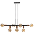 Lustre Pendente Industrial 7 Lâmpadas 68cm Metal Moderno Decorativo Bivolt