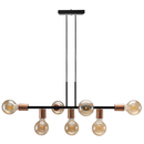 Lustre Pendente Industrial 7 Lâmpadas 68cm Metal Moderno Decorativo Bivolt