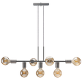 Lustre Pendente Industrial 7 Lâmpadas 68cm Metal Moderno Decorativo Bivolt