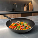 Frigideira Wok Antiaderente Tipo Chinesa Funda 30,5 Cm 3,5 Litros Aço Carbono Não Gruda