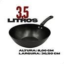 Frigideira Wok Antiaderente Tipo Chinesa Funda 30,5 Cm 3,5 Litros Aço Carbono Não Gruda