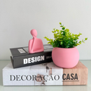 Kit Vaso Bola com planta artificial + estátua pensadora (LIVROS NÃO ACOMPANHAM O KIT)
