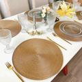 Novo Kit 2/4/8 Jogo Americano Redondo Jantar para Mesa Posta, Descanso de Prato Elegante