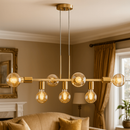 Lustre Pendente Industrial 7 Lâmpadas 68cm Metal Moderno Decorativo Bivolt