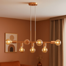 Lustre Pendente Industrial 7 Lâmpadas 68cm Metal Moderno Decorativo Bivolt