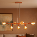 Lustre Pendente Industrial 7 Lâmpadas 68cm Metal Moderno Decorativo Bivolt