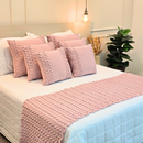 Kit Peseira Manta Tricot Sofá Cama Casal Queen King Aconchego Home Decor + 2 Capas Almofadas