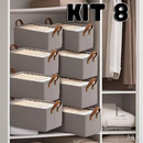 KIT 4/6/8 Cesto Caixa De Armazenamento de roupa Cesto Organizador de Guarda-Roupas, Multiuso Rígido Caixa 47cmx28cm