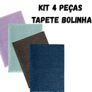 Kit 4 peças Tapete De Banheiro Antiderrapante Bolinha Microfibra Combo desconto Saida Box Piso Macio