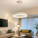 Lustre Pendente LED Cristal Premium 57W - Dourado | Iluminação Forte e Design Luxuoso para Sala, Quarto e Cozinha