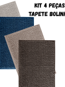 Kit 4 peças Tapete De Banheiro Antiderrapante Bolinha Microfibra Combo desconto Saida Box Piso Macio
