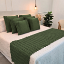 Kit Peseira Manta Tricot Sofá Cama Casal Queen King Aconchego Home Decor + 2 Capas Almofadas