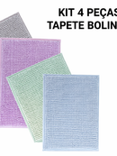 Kit 4 peças Tapete De Banheiro Antiderrapante Bolinha Microfibra Combo desconto Saida Box Piso Macio