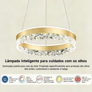 Lustre Pendente LED Cristal Premium 57W - Dourado | Iluminação Forte e Design Luxuoso para Sala, Quarto e Cozinha