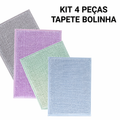 Kit 4 peças Tapete De Banheiro Antiderrapante Bolinha Microfibra Combo desconto Saida Box Piso Macio