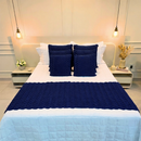 Kit Peseira Manta Tricot Sofá Cama Casal Queen King Aconchego Home Decor + 2 Capas Almofadas