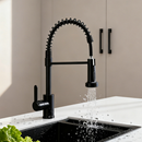 Torneira De Cozinha Gourmet Alça Única Com Extensor De Spray Tubo De Água Flexível Superior Prateado Para Ajuste