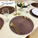 Novo Kit 2/4/8 Jogo Americano Redondo Jantar para Mesa Posta, Descanso de Prato Elegante