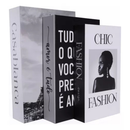 Conjunto de Caixa Livro Decorativa Organizadora Para Joias e Documentos 3pcs Papel