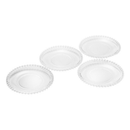 Conjunto com 4 Pratos de Sobremesa Wolff Pearl em Cristal Incolor –
