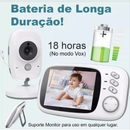 Baba Eletrônica VB603 Com Monitor Visão Noturna, Câmera c/ Audio Sensor de Temperatura