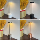 Luminária de Mesa Led Abajur Cabeceira Escrivaninha LED 3 em 1 Recarregável Tipo C Preto Cromado Dourado
