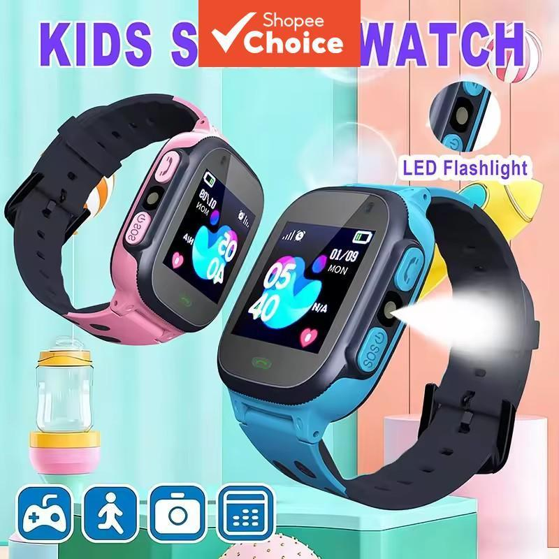 Relógio inteligente infantil com câmera, GPS, SOS, lanterna LED, calculadora matemática e chamada de vídeo - Presente